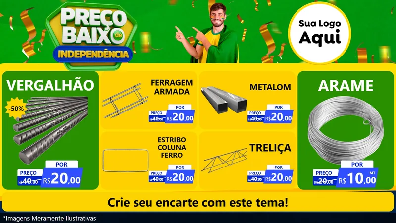 Modelo de TV para TV Horizontal com o tema Preço Baixo de Independência para Ferragens