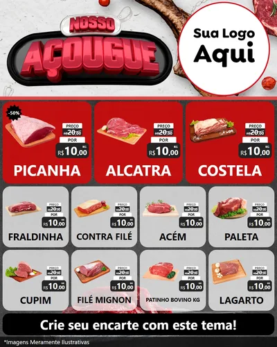 Modelo de Rede Social para Feed Instagram com o tema Nosso Açougue para Açougue