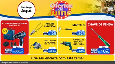 Modelo de TV para TV Horizontal com o tema Ofertas de Julho para Maquinas e Ferramentas