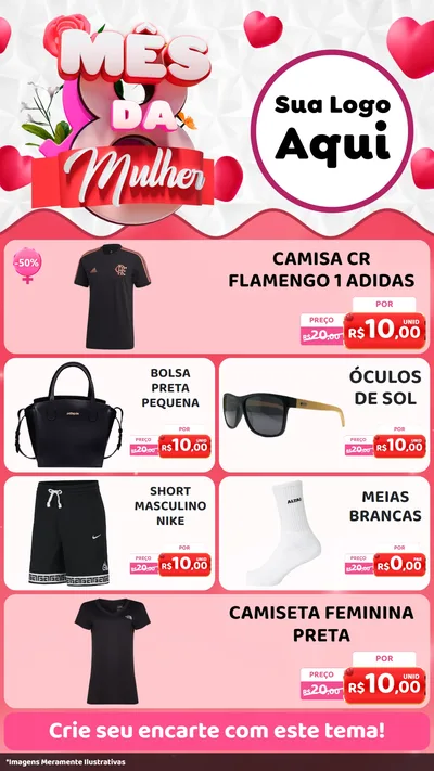 Modelo de TV para TV Vertical com o tema Mês da Mulher para Roupas e acessórios
