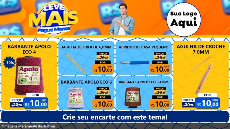 Modelo de TV para TV Horizontal com o tema Leve Mais, Pague Menos para Armarinho e Aviamentos