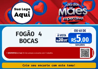 Modelo de Cartaz para Cartaz A4 Horizontal com o tema Dia Das Mães Imperdível para Móveis e Eletro