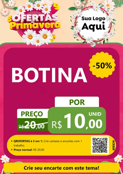 Modelo de Cartaz para Cartaz A4 Vertical com o tema Ofertas de Primavera para Agropecuária