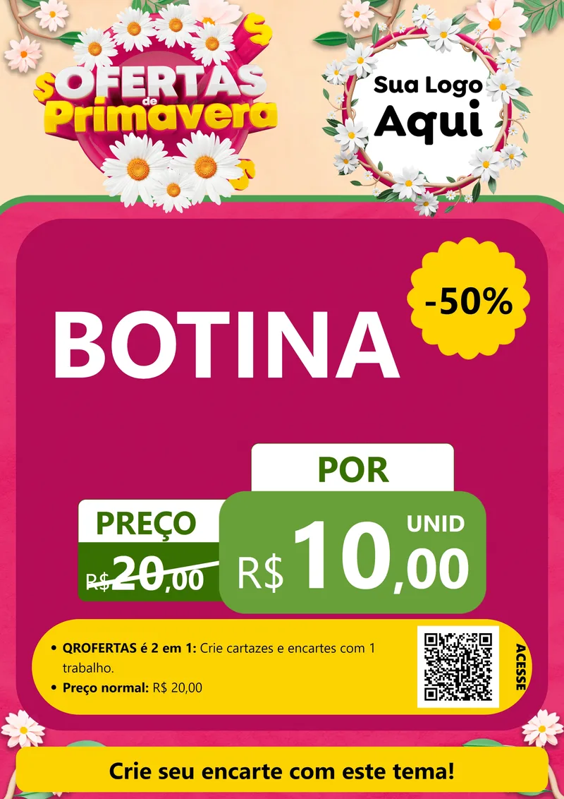Modelo de Cartaz para Cartaz A4 Vertical com o tema Ofertas de Primavera para Agropecuária