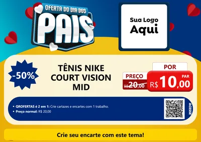Modelo de Cartaz para Cartaz A4 Horizontal com o tema Oferta Do Dia Dos Pais para Calçados