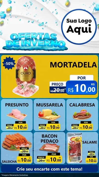 Modelo de Rede Social para Stories com o tema Ofertas de Inverno para Frios e Laticínios