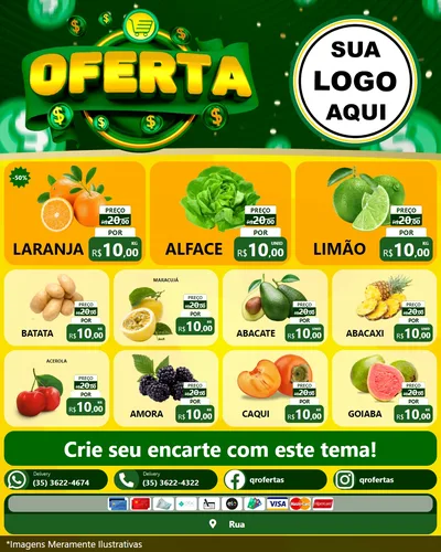 Modelo de Rede Social para Feed Instagram com o tema Oferta para Hortifrúti