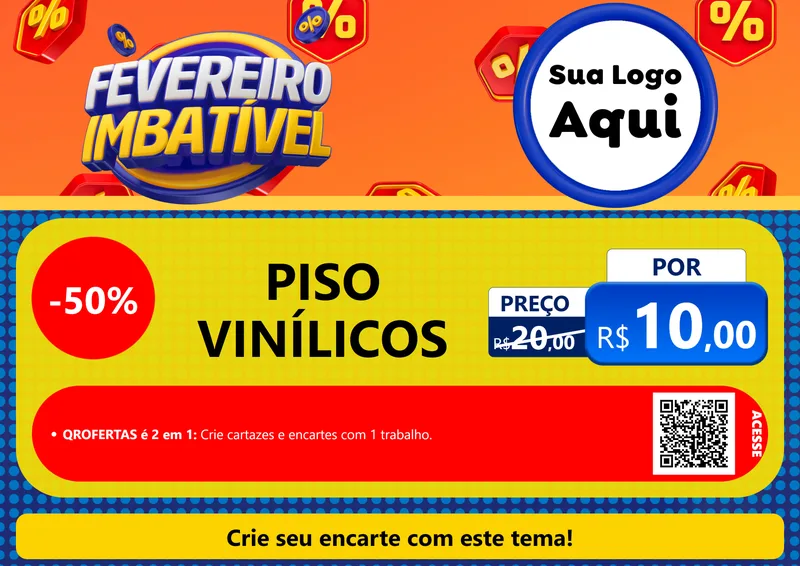 Modelo de Cartaz para Cartaz A4 Horizontal com o tema Fevereiro Imbatível para Material para Construção