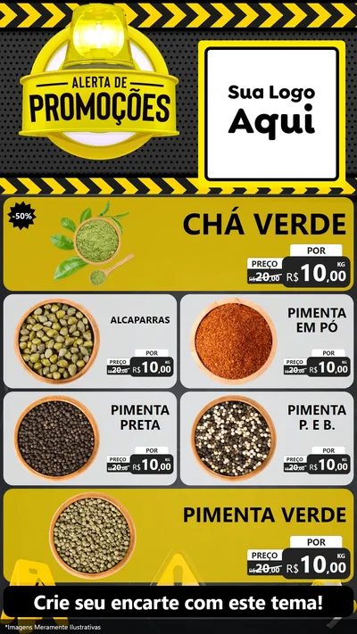 Modelo de TV para TV Vertical com o tema Alerta de Promoções para Produtos Naturais