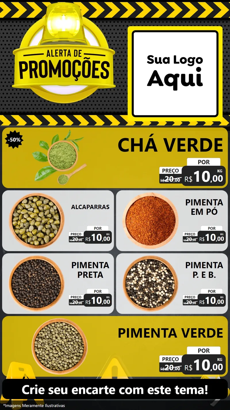 Modelo de TV para TV Vertical com o tema Alerta de Promoções para Produtos Naturais