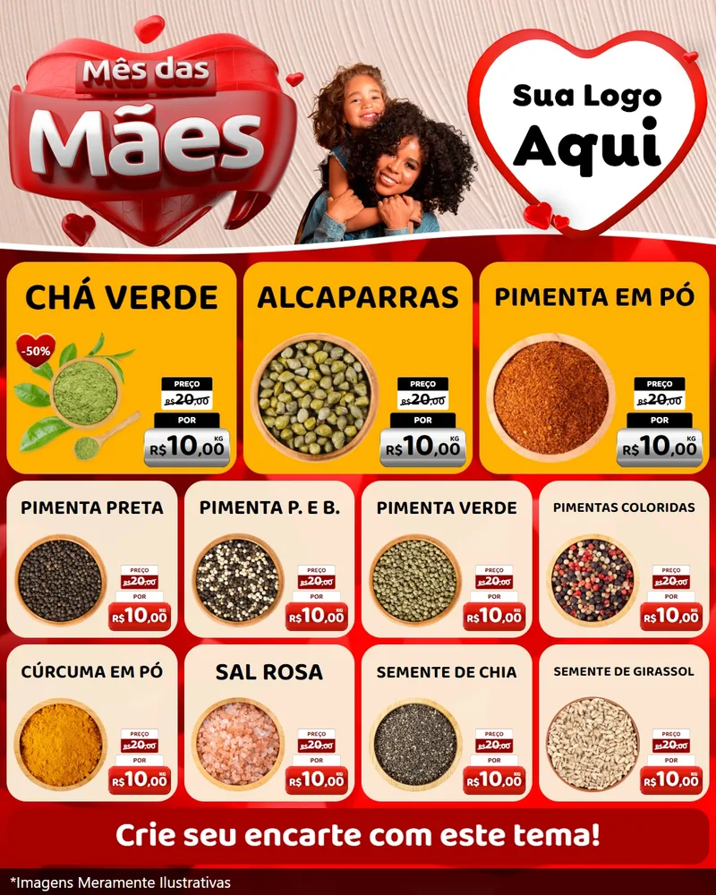 Modelo de Rede Social para Feed Instagram com o tema Mês das Mães para Produtos Naturais