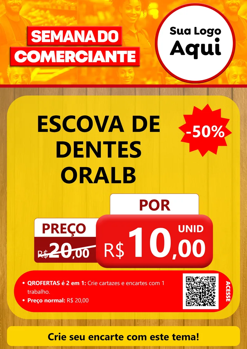 Modelo de Cartaz para Cartaz A4 Vertical com o tema Semana do Comerciante para Higiene Pessoal