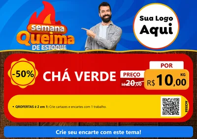 Modelo de Cartaz para Cartaz A4 Horizontal com o tema Semana Queima de Estoque para Produtos Naturais