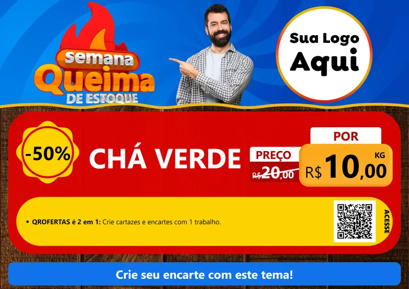 Modelo de Cartaz para Cartaz A4 Horizontal com o tema Semana Queima de Estoque para Produtos Naturais