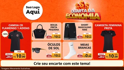 Modelo de TV para TV Horizontal com o tema Quarta da Economia para Roupas e acessórios