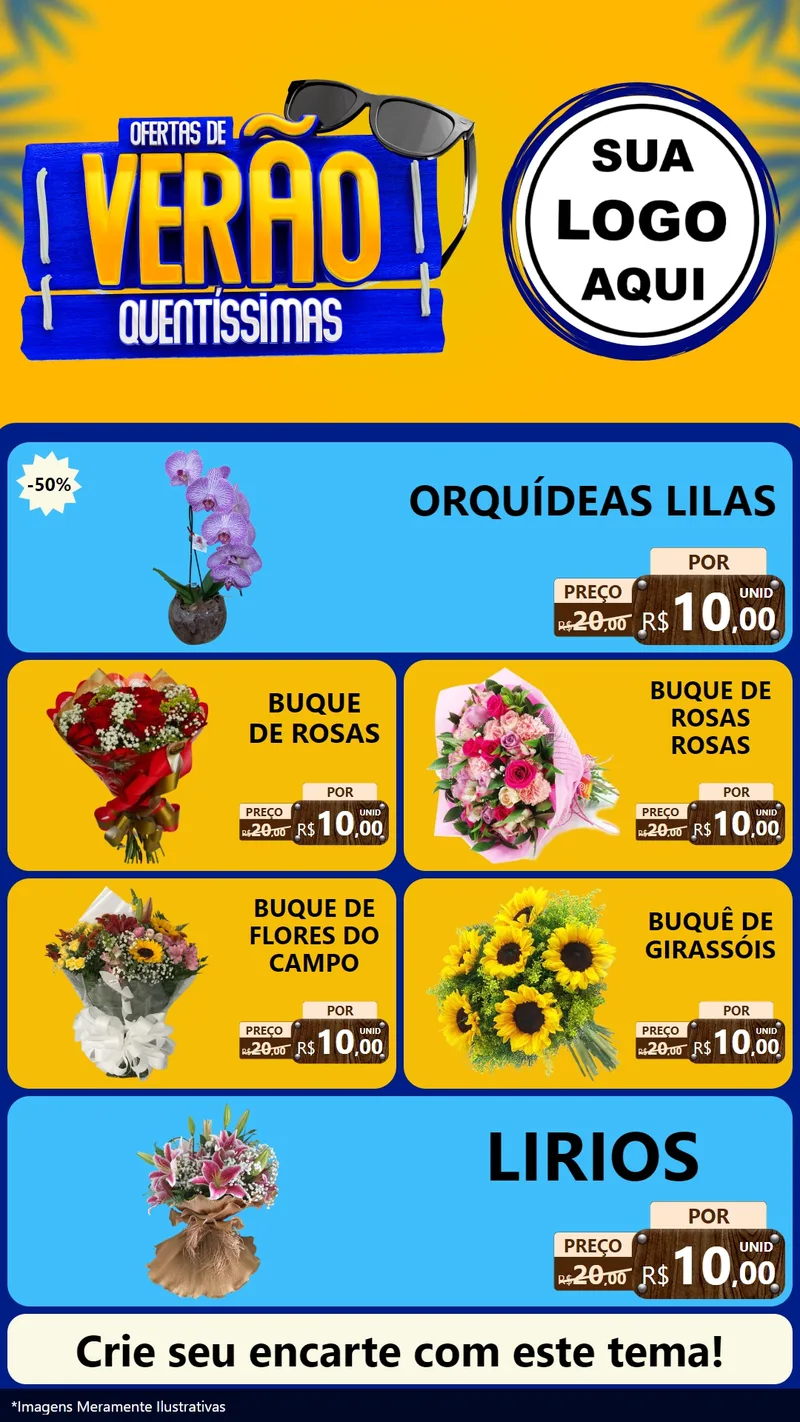 Modelo de TV para TV Vertical com o tema Ofertas de Verão Quentíssimas para Floricultura e jardim