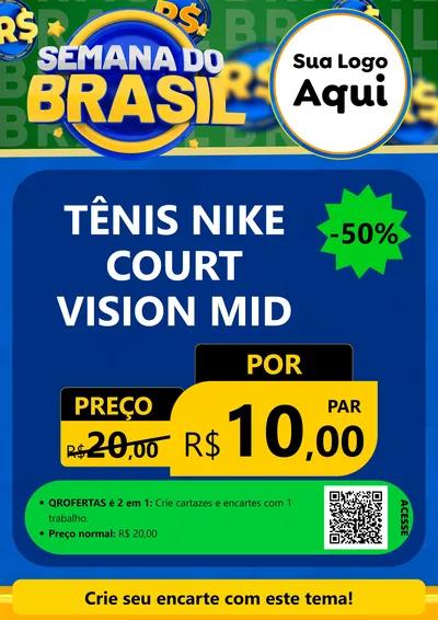 Modelo de Cartaz para Cartaz A4 Vertical com o tema Semana Do Brasil para Calçados