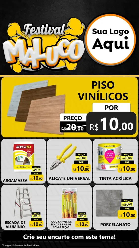 Modelo de Rede Social para Stories com o tema Festival Maluco para Material para Construção
