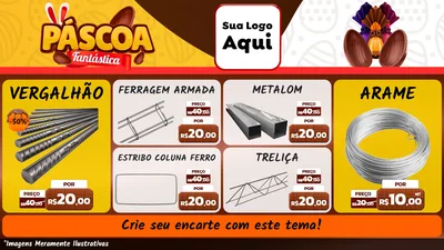 Modelo de TV para TV Horizontal com o tema Páscoa Fantástica para Ferragens