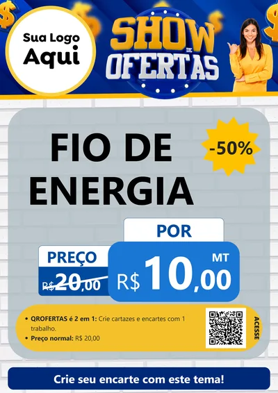 Modelo de Cartaz para Cartaz A4 Vertical com o tema Show de Ofertas para Materiais Elétricos
