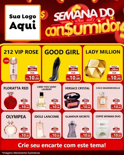 Modelo de Rede Social para Feed Instagram com o tema Semana do Consumidor para Perfumes