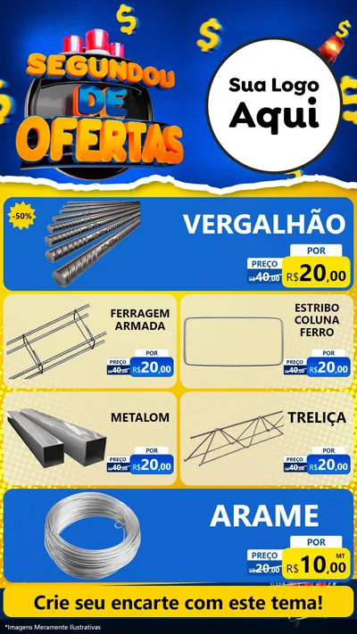 Modelo de TV para TV Vertical com o tema Segundou de Ofertas para Ferragens