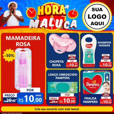 Modelo de Rede Social para Feed Facebook com o tema Hora Maluca para Bebês