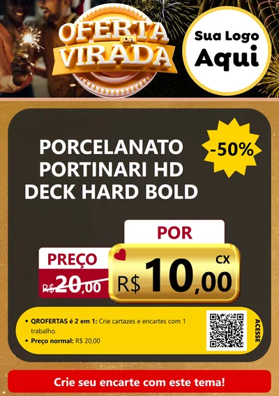 Modelo de Cartaz para Cartaz A4 Vertical com o tema Oferta da Virada para Pisos e revestimentos