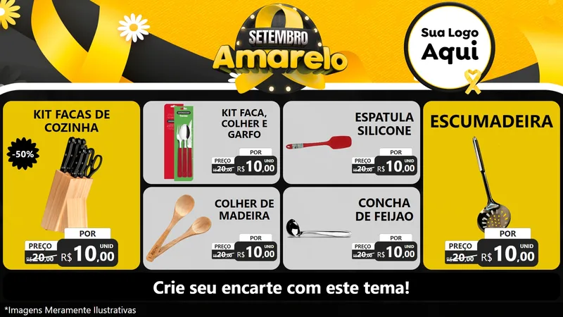 Modelo de TV para TV Horizontal com o tema Setembro Amarelo para Utilidades Domésticas