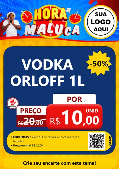 Modelo de Cartaz para Cartaz A4 Vertical com o tema Hora Maluca para Distribuidora de bebidas