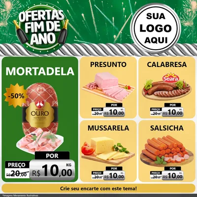 Modelo de Rede Social para Feed Facebook com o tema Ofertas Fim de Ano para Frios e Laticínios