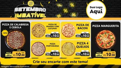 Modelo de TV para TV Horizontal com o tema Setembro Imbatível para Pizzaria