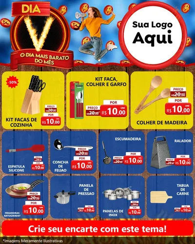 Modelo de Rede Social para Feed Instagram com o tema Dia V - O Dia Mais Barato Do Mês para Utilidades Domésticas