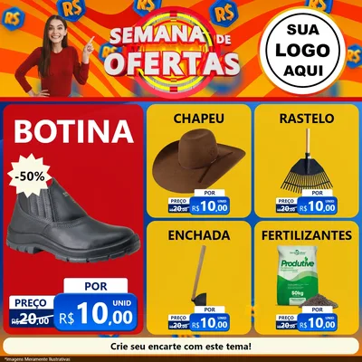 Modelo de Rede Social para Feed Facebook com o tema Semana de Ofertas para Agropecuária