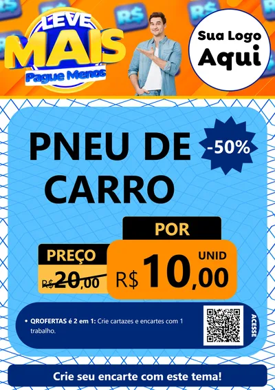 Modelo de Cartaz para Cartaz A4 Vertical com o tema Leve Mais, Pague Menos para Auto peças
