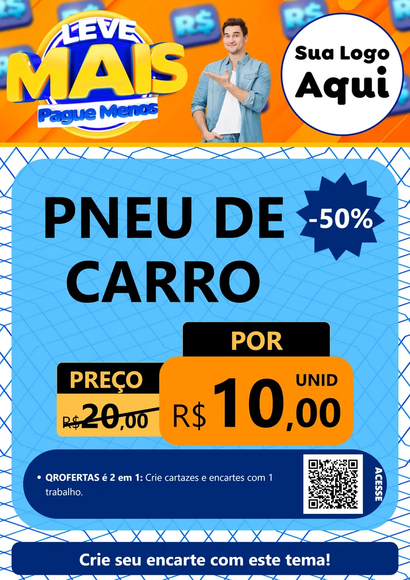 Modelo de Cartaz para Cartaz A4 Vertical com o tema Leve Mais, Pague Menos para Auto peças