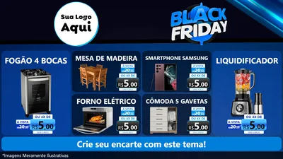 Modelo de TV para TV Horizontal com o tema Black Friday para Móveis e Eletro
