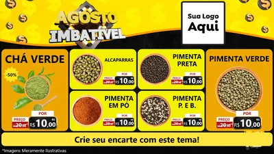 Modelo de TV para TV Horizontal com o tema Agosto Imbatível para Produtos Naturais