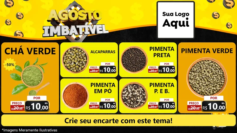 Modelo de TV para TV Horizontal com o tema Agosto Imbatível para Produtos Naturais
