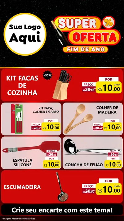 Modelo de TV para TV Vertical com o tema Super Oferta Fim de Ano para Utilidades Domésticas