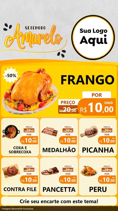 Modelo de Rede Social para Stories com o tema Setembro Amarelo para Assados