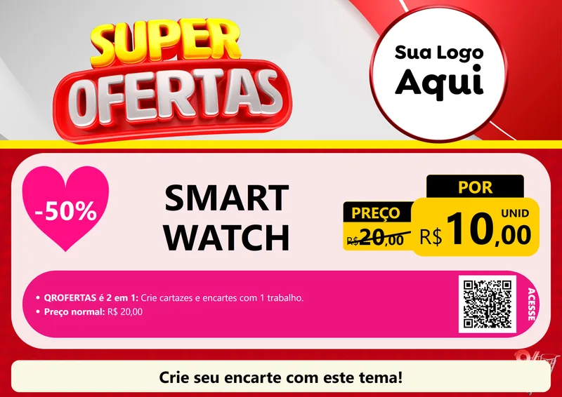 Modelo de Cartaz para Cartaz A4 Horizontal com o tema Super Ofertas para Informática
