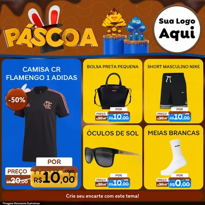 Modelo de Rede Social para Feed Facebook com o tema Páscoa para Roupas e acessórios