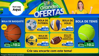 Modelo de TV para TV Horizontal com o tema Grandes Ofertas para Artigos Esportivos