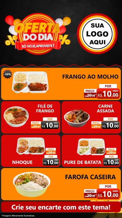 Modelo de TV para TV Vertical com o tema Oferta do Dia - Só hoje, Aproveite! para Restaurante