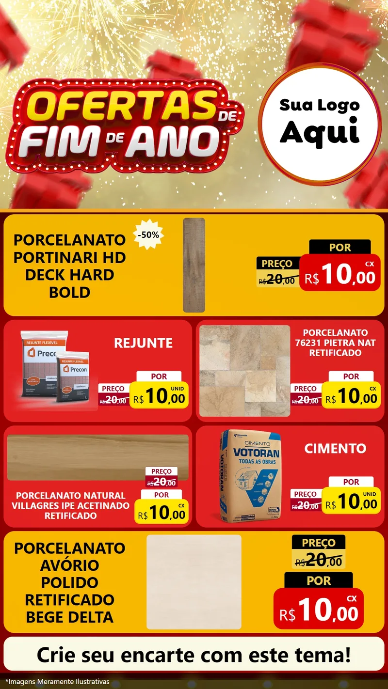 Modelo de TV para TV Vertical com o tema Ofertas de Fim de Ano para Pisos e revestimentos