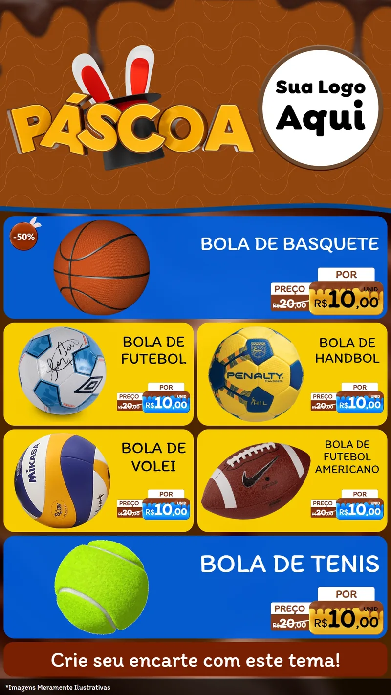 Modelo de TV para TV Vertical com o tema Páscoa para Artigos Esportivos