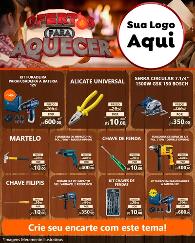 Modelo de Rede Social para Feed Instagram com o tema Ofertas Para Aquecer para Maquinas e Ferramentas