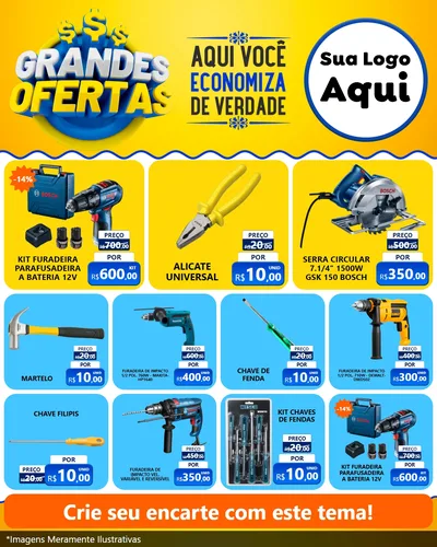 Modelo de Rede Social para Feed Instagram com o tema Grandes Ofertas para Maquinas e Ferramentas