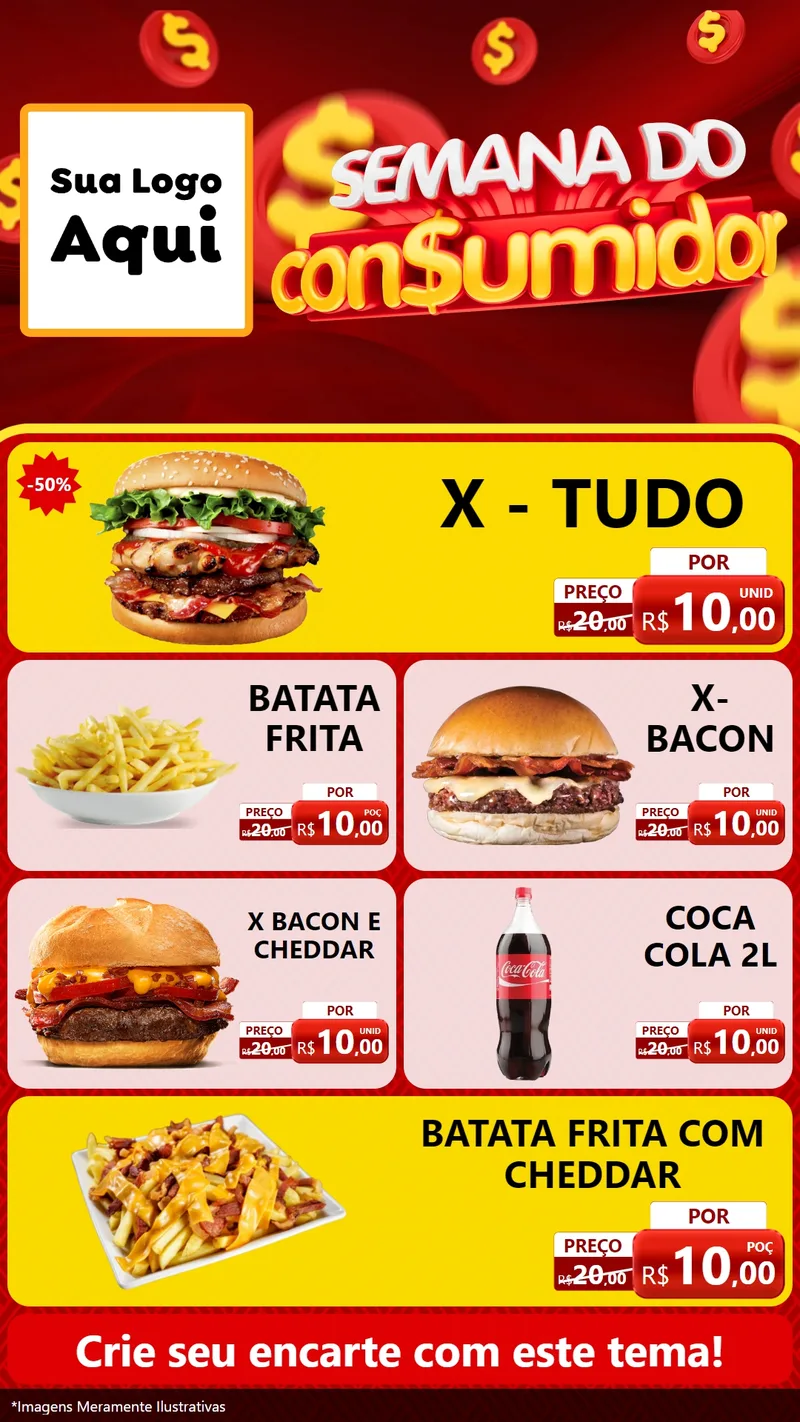 Modelo de TV para TV Vertical com o tema Semana do Consumidor para Hamburgueria
